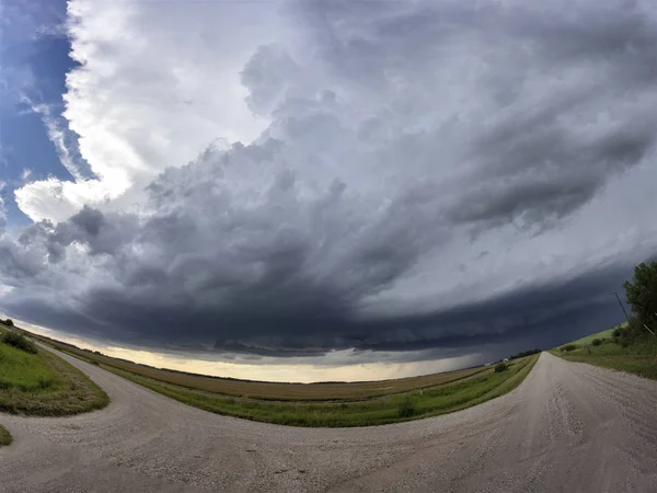 Prairie Storm Chmury Kanada Lato Niebezpieczeństwo Wiejskich — Zdjęcie stockowe