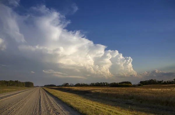 Prairie Storm Wolken Saskatchewan Canada Landbouwgrond — Stockfoto
