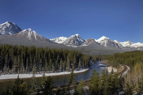 Скелясті Гори Взимку Падіння Напрямку Kananaskis Банфф Канади — стокове фото