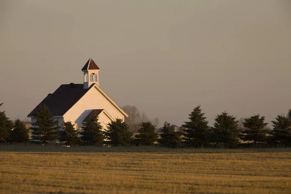 Stary Kościół Kraj Saskatchewan Kanada Scenic — Zdjęcie stockowe