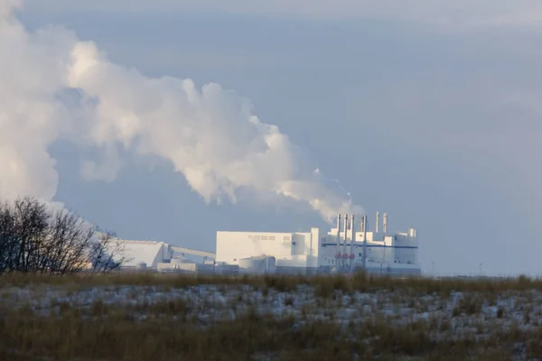 Kalibergwerk Saskatchewan Verschmutzung Wogende Prärie Scene Kanada — Stockfoto