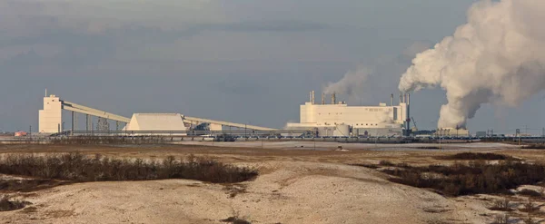 Mine Potasse Pollution Saskatchewan Qui Gonfle Scène Des Prairies Canada — Photo