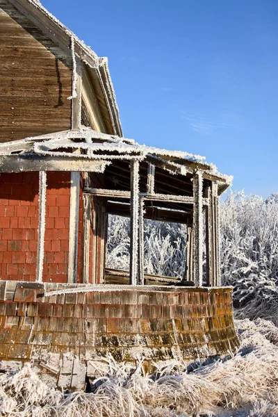 Inverno Gelo Saskatchewan Canada Pericolo Tempesta Ghiaccio — Foto Stock