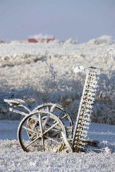 Inverno Geada Saskatchewan Canadá Perigo Tempestade Gelo — Fotografia de Stock