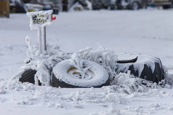 Winter Frost Saskatchewan Canada Isstorm Fare - Stock-foto