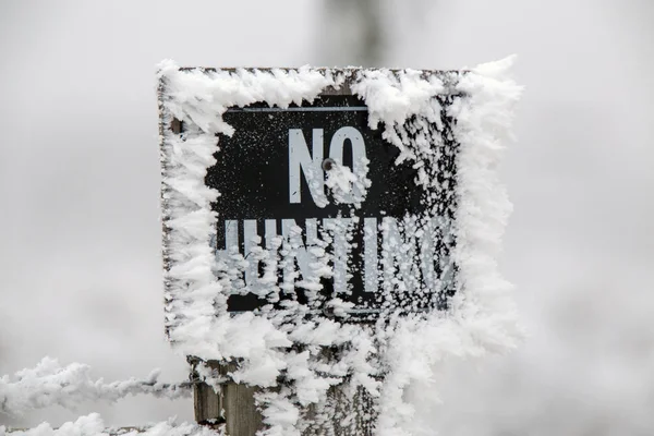 冬の霜 サスカチュワン州カナダの氷嵐サイン — ストック写真