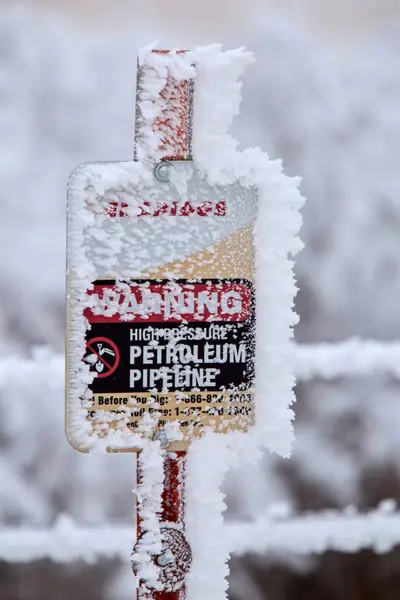 Winter Frost Saskatchewan Kanada Jégvihar Tábla — Stock Fotó