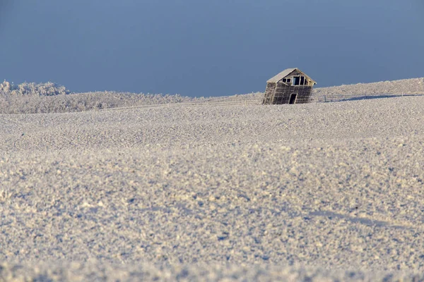 Invierno Helada Saskatchewan Canadá Peligro Tormenta Hielo — Foto de Stock