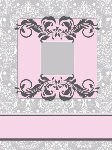 Tarjeta Invitación Vintage Con Elegante Diseño Floral Retro Abstracto Adornado — Vector de stock