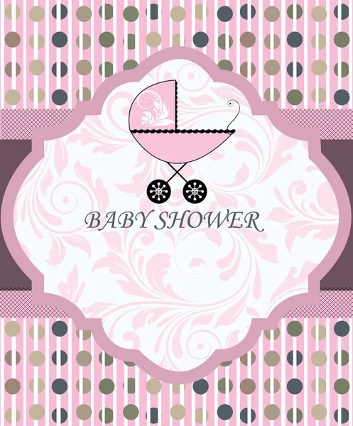 Set Cuatro Tarjetas Invitación Vintage Baby Shower Con Elegante Diseño — Vector de stock