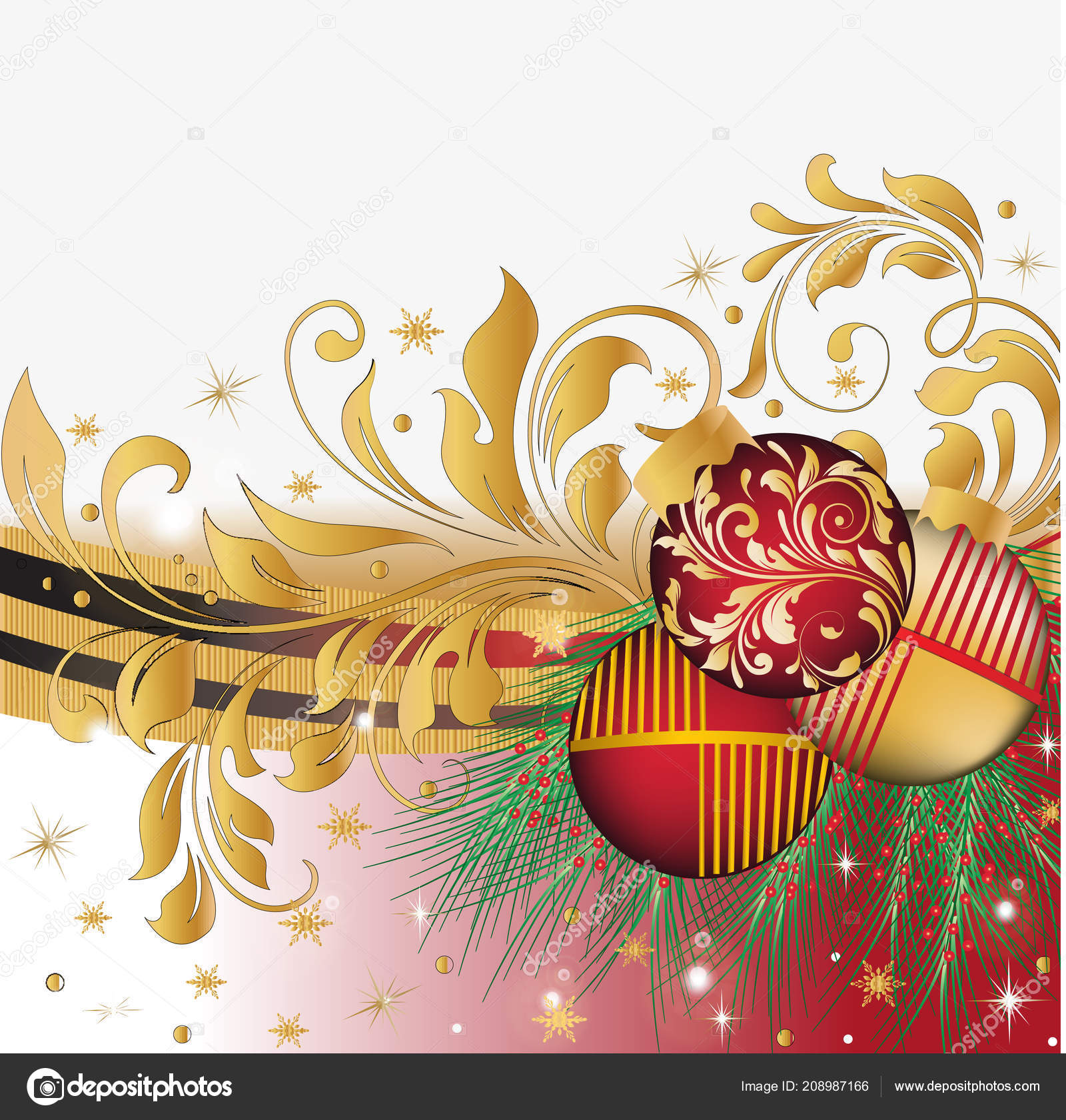 Tarjeta Navidad Vintage Con Adornados Elegante Diseño