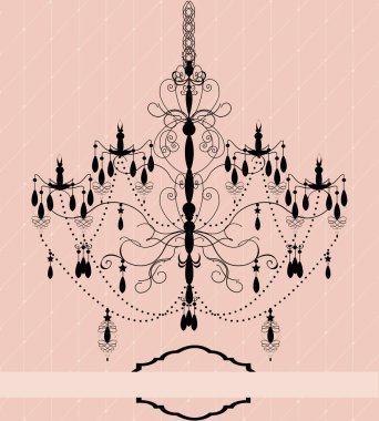 Süslü, zarif, soyut çiçek desenli bir davetiye kartı. Vektör illüstrasyonu.