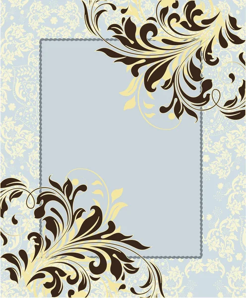 Vintage Invitation Card Ornate Elegant Abstract Floral Design Brown Pale — Stock Vector