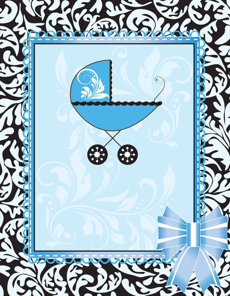 Tarjeta Invitación Vintage Baby Shower Con Diseño Floral Abstracto Elegante — Vector de stock