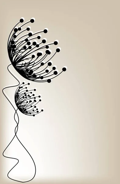 華やかでエレガントなレトロな抽象的な花のデザインのヴィンテージ招待カード ベクターイラスト — ストックベクタ