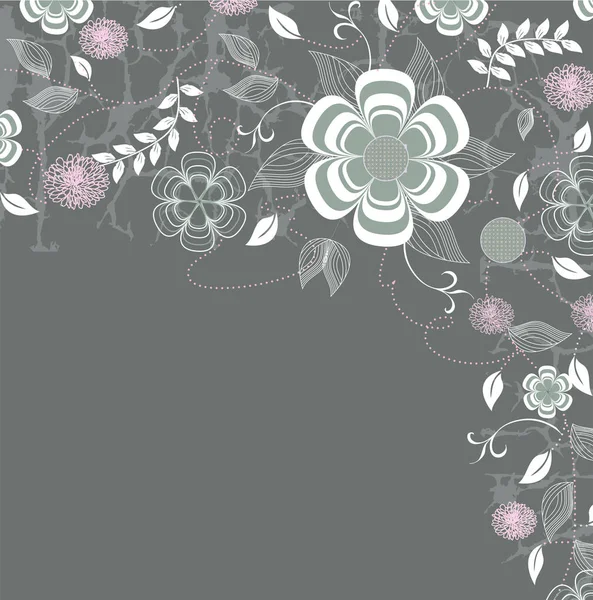 Tarjeta Invitación Vintage Con Elegante Diseño Floral Retro Abstracto Adornado — Vector de stock