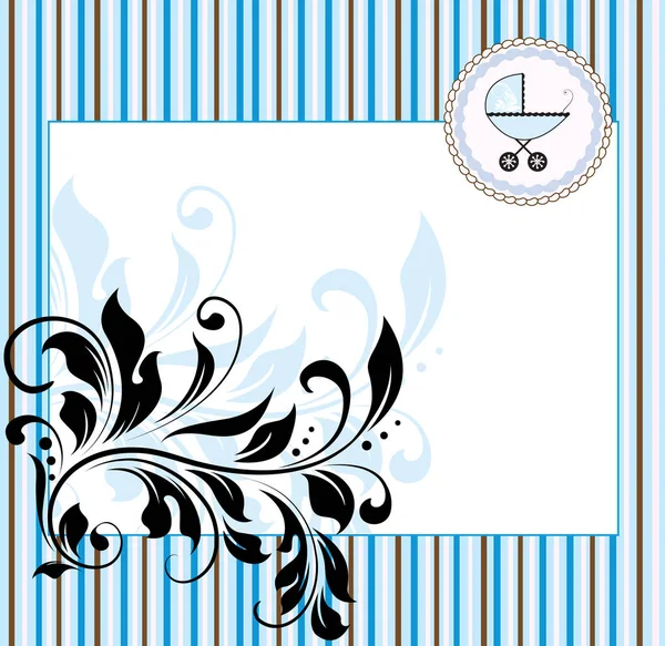 Tarjeta Invitación Vintage Baby Shower Con Elegante Diseño Floral Retro — Vector de stock