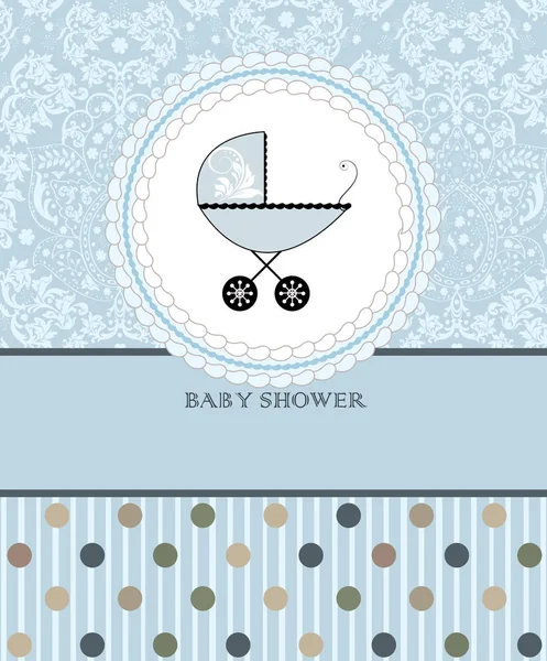Négy Vintage Baby Shower Meghívók Díszes Elegáns Retro Absztrakt Virág — Stock Vector