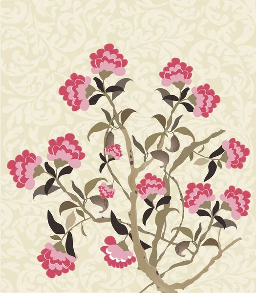 Tarjeta Invitación Vintage Con Elegante Diseño Floral Retro Abstracto Adornado — Vector de stock