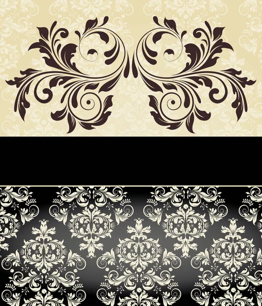 Cartão Convite Vintage Com Design Floral Abstrato Elegante Ornamentado Marrom — Vetor de Stock