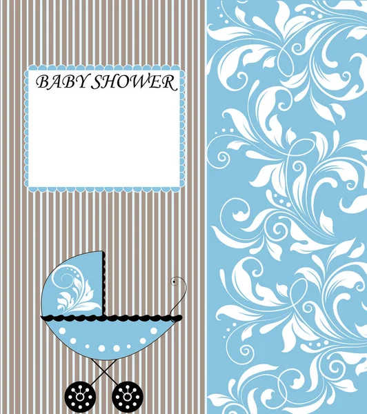 Set Cuatro Tarjetas Invitación Vintage Baby Shower Con Elegante Diseño — Vector de stock