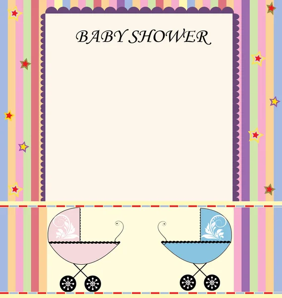 Set Four Vintage Baby Shower Invitation Cards Ornate Elegant Retro — Stock Vector
