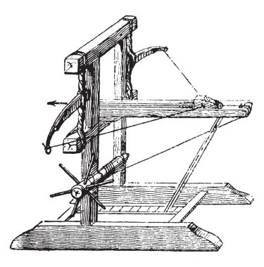 Mancınık, vintage illüstrasyon kazınmış. Sözlük kelimeler ve şeyler - Larive ve Fleury - 1895