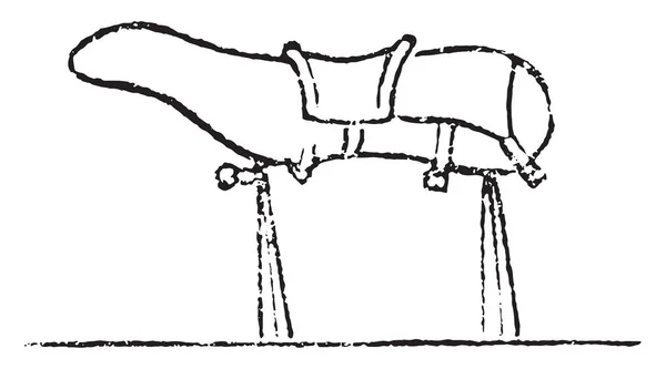 8.木制的马，老式雕刻. — 图库矢量图片