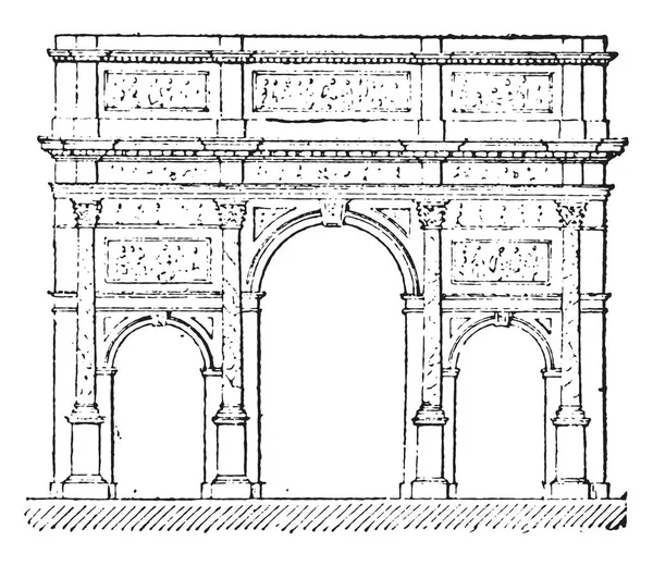Arco triunfal, grabado vintage . — Archivo Imágenes Vectoriales