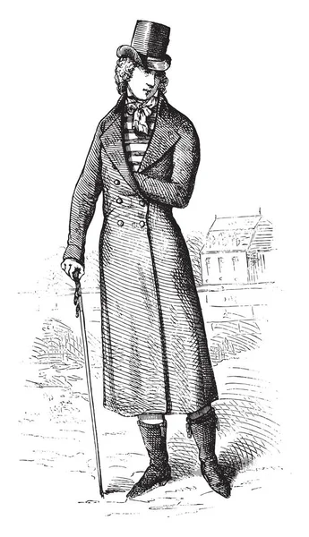 服装1793年后 在一个时间戳 复古刻插图 Magasin Pittoresque 1880 — 图库矢量图片
