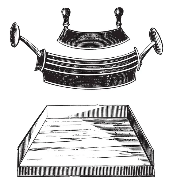 Tritacarte Stiratura Tritata Illustrazione Incisa Vintage — Vettoriale Stock