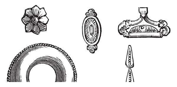 Antike Assyrische Juwelen Die Ninive Irak Gefunden Wurden Und Raster — Stockvektor
