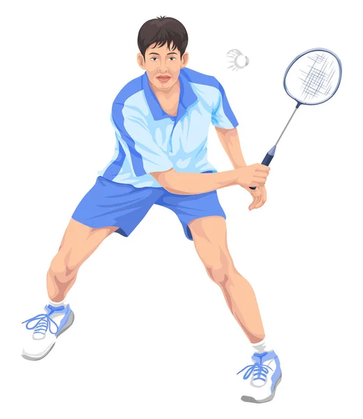Vektor für Teenager beim Badmintonspielen. — Stockvektor