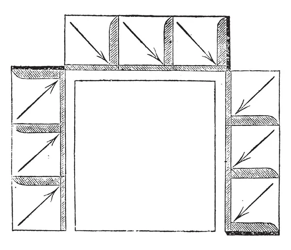 トリクリ ビンテージの刻まれた図を計画します マガシンドス Pittoresque 1867 — ストックベクタ