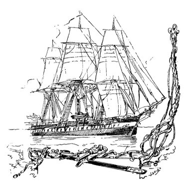 Iphigenie vintage illüstrasyon kazınmış. Journal des yolculuk, seyahat dergisi, (1880-81).