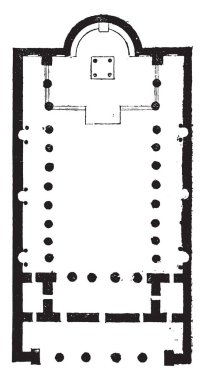 Bazilika, vintage oyma.