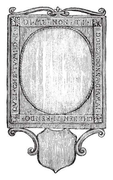 Espelho Bolso Supostamente Pertencia Leonardo Vinci Ilustração Gravada Vintage Magasin — Vetor de Stock