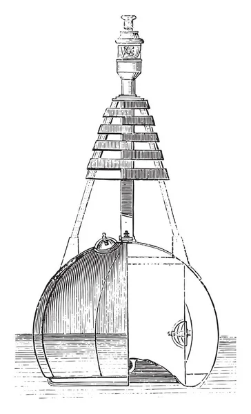 Lichtboje Vintage Gravur Magasin Pittoreske 1880 — Stockvektor