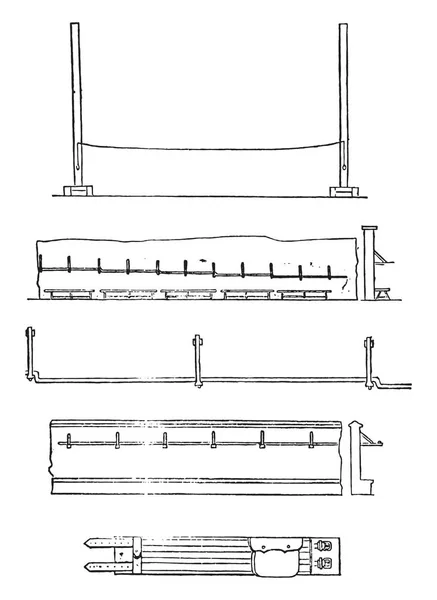 18. ketting, 19. Horizontale balken, 20. Ontwikkeling van een deel, 21 — Stockvector