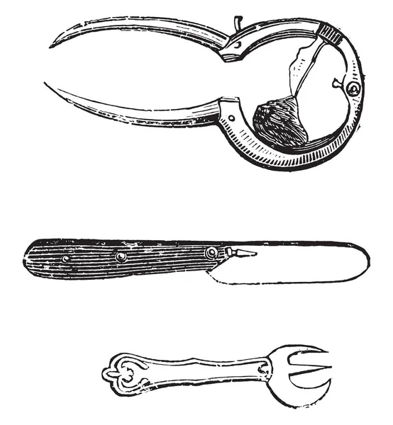 牡蛎工具 复古刻插图 — 图库矢量图片