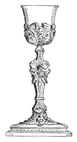 Chalice, vintage engraving. — Stock Vector