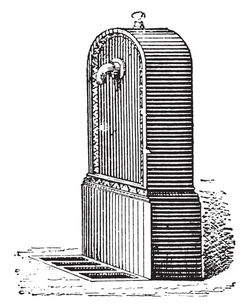 消火栓 ヴィンテージには 図が刻まれています Larive フルーリ 1895年 — ストックベクタ