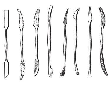 Araçları onarım, demir keskiler, vintage oyulmuş illüstrasyon. Magasin Pittoresque 1873