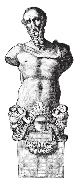 Terracotta termijn van het kasteel van Oiron, vintage gravure. — Stockvector