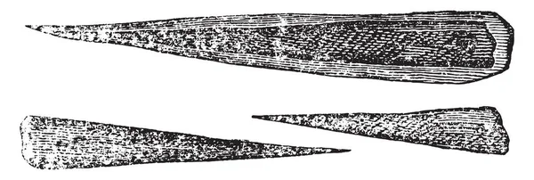 矢印の頭と骨をスロー ビンテージの刻まれた図 イングランド 1837 のカラフルな歴史 — ストックベクタ