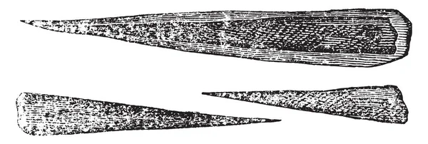 Pfeilspitzen Und Knochenwürfe Gravierte Illustration Bunte Geschichte Englands 1837 — Stockvektor