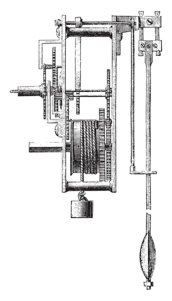 Método Regular Uma Roda Balanço Ilustração Gravada Vintage — Vetor de Stock