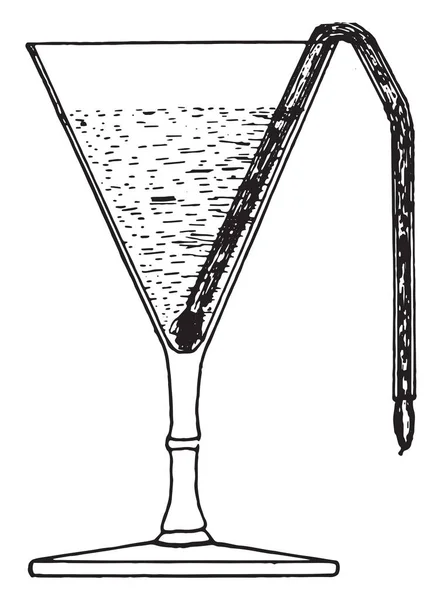 Conische glas geschikt voor de sedimentatie van urine, vintage eng — Stockvector