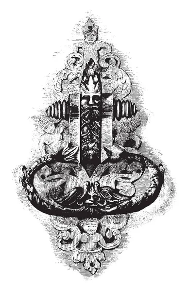 Стук Дверь Hallotiere Нижняя Сена Винтажные Гравированные Иллюстрации Магасин Питтореске — стоковый вектор