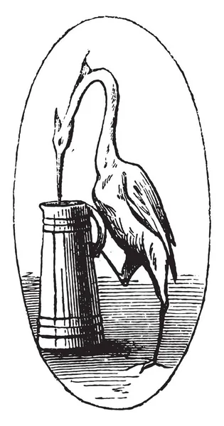 Kran Alte Gravierte Illustration Magasin Pittoreske 1852 — Stockvektor